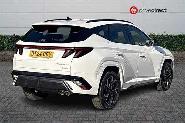 Hyundai TUCSON 1.6 T-GDi N Line SUV 5dr Petrol Hybrid Auto Euro 6 (s/s) (215 ps) White
