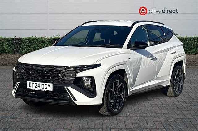 Hyundai TUCSON 1.6 T-GDi N Line SUV 5dr Petrol Hybrid Auto Euro 6 (s/s) (215 ps) White
