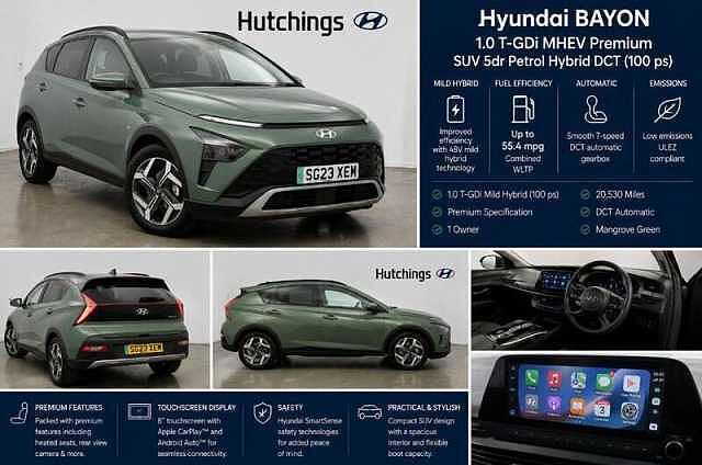 Hyundai BAYON 1.0 T-GDi MHEV Premium SUV 5dr Petrol Hybrid DCT Euro 6 (s/s) (100 ps)